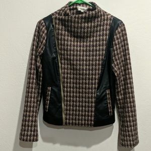 Tweed and Vegan Leather Jacket